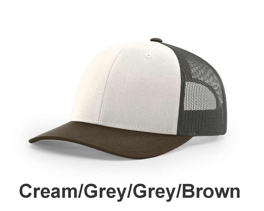 Richardson Trucker Cap - w/ Embroidery (112) -112 Colors Available