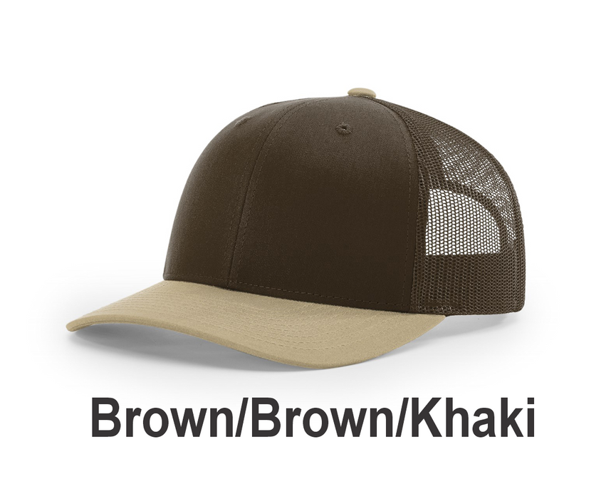 Richardson Trucker Cap - w/ Embroidery (112) -112 Colors Available