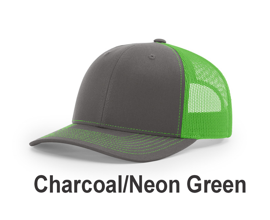 Richardson Trucker Cap - w/ Embroidery (112) -112 Colors Available