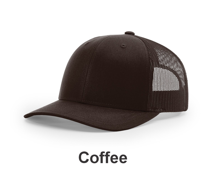 Richardson Trucker Cap - w/ Embroidery (112) -112 Colors Available