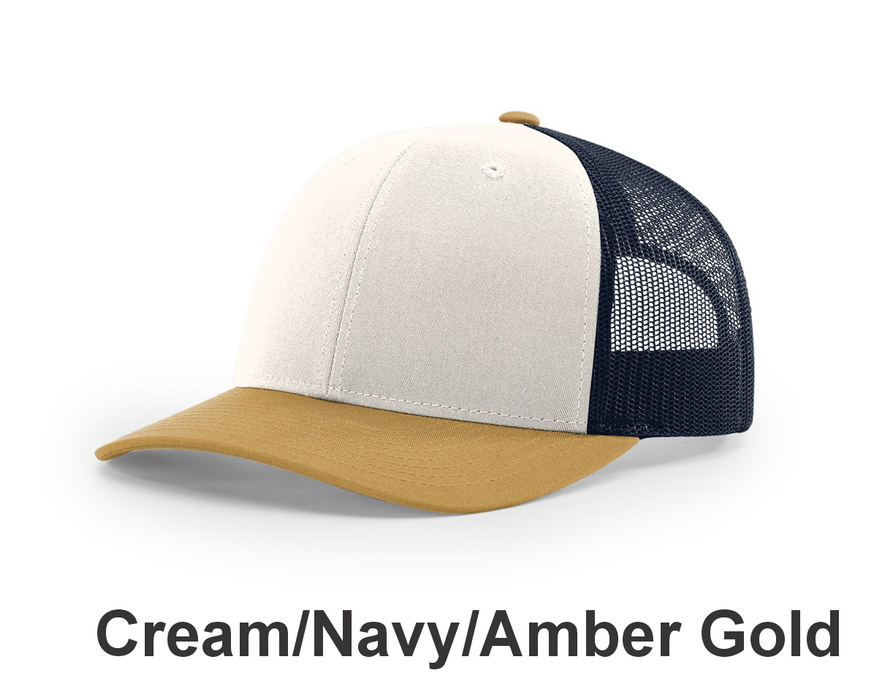 Richardson Trucker Cap - w/ Embroidery (112) -112 Colors Available