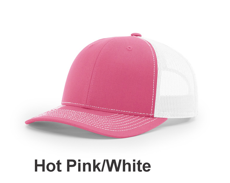 Richardson Trucker Cap - w/ Embroidery (112) -112 Colors Available