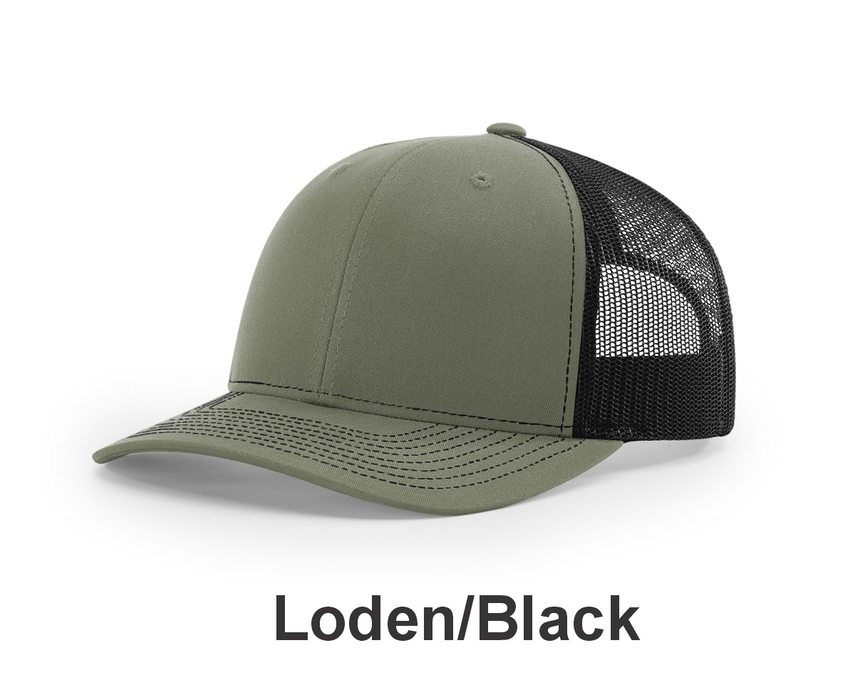 Richardson Trucker Cap - w/ Embroidery (112) -112 Colors Available