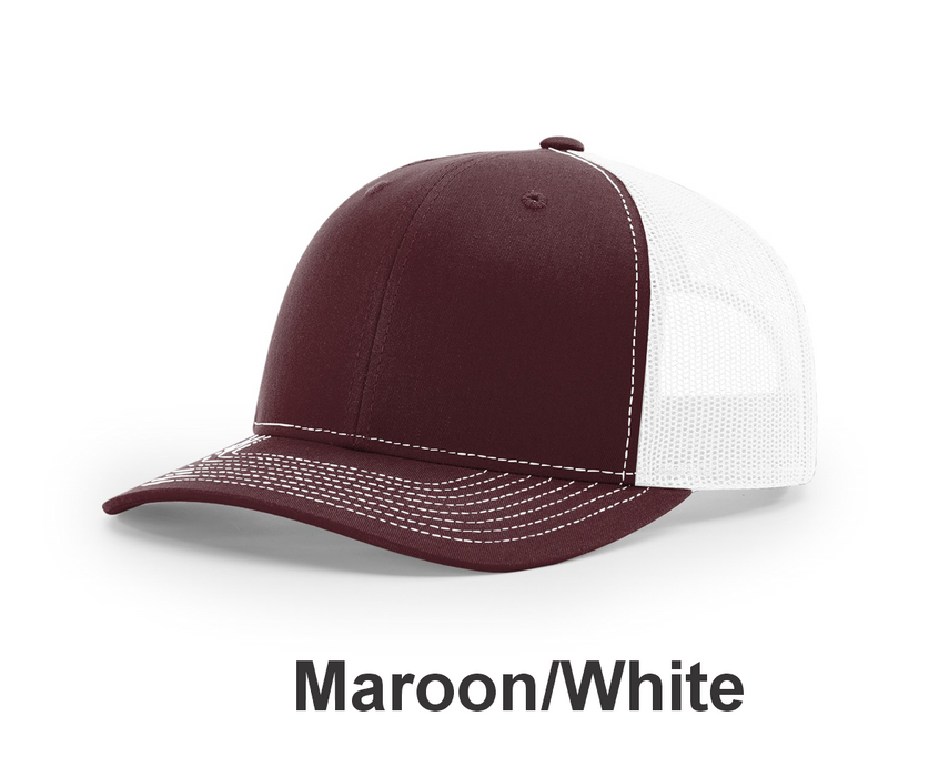 Richardson Trucker Cap - w/ Embroidery (112) -112 Colors Available