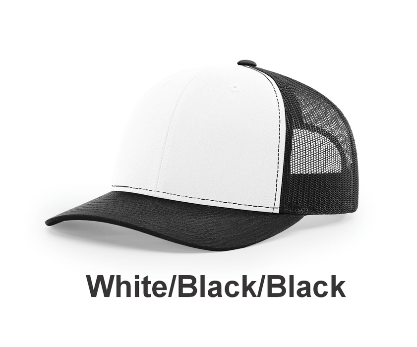 Richardson Trucker Cap - w/ Embroidery (112) -112 Colors Available