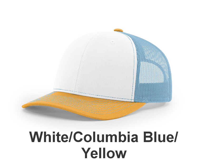 Richardson Trucker Cap - w/ Embroidery (112) -112 Colors Available
