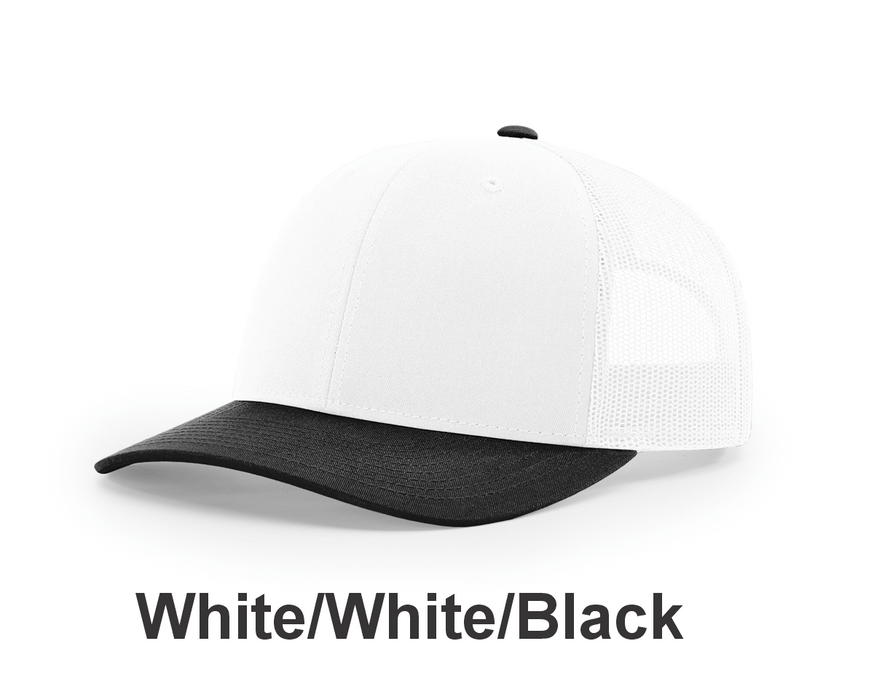 Richardson Trucker Cap - w/ Embroidery (112) -112 Colors Available