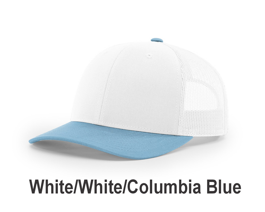 Richardson Trucker Cap - w/ Embroidery (112) -112 Colors Available