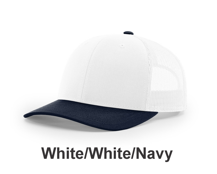 Richardson Trucker Cap - w/ Embroidery (112) -112 Colors Available