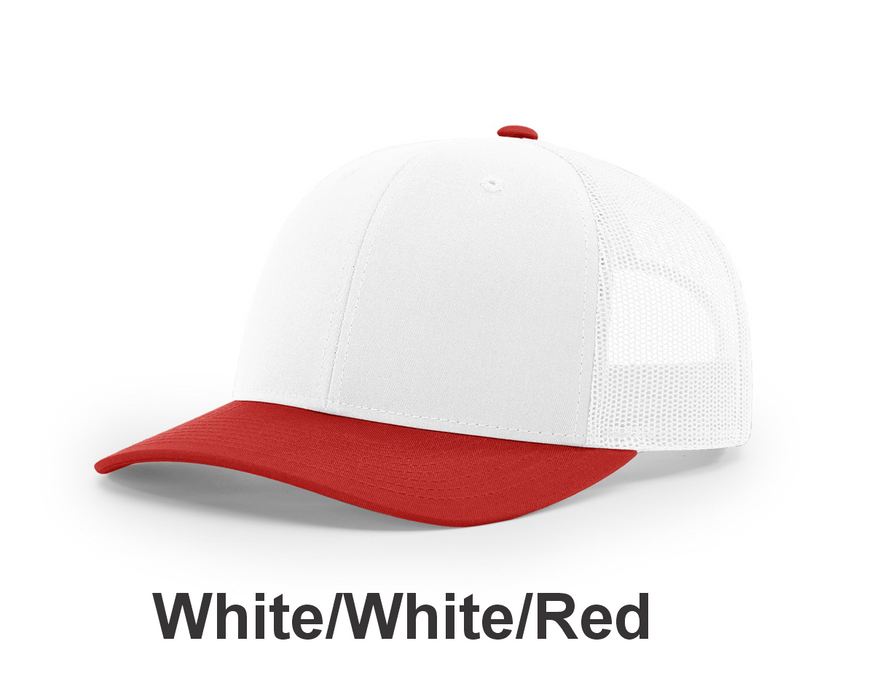 Richardson Trucker Cap - w/ Embroidery (112) -112 Colors Available