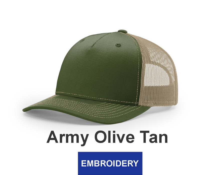 Richardson Five-Panel Trucker Hat - w/ Embroidery (112FP) - 18 Colors Available