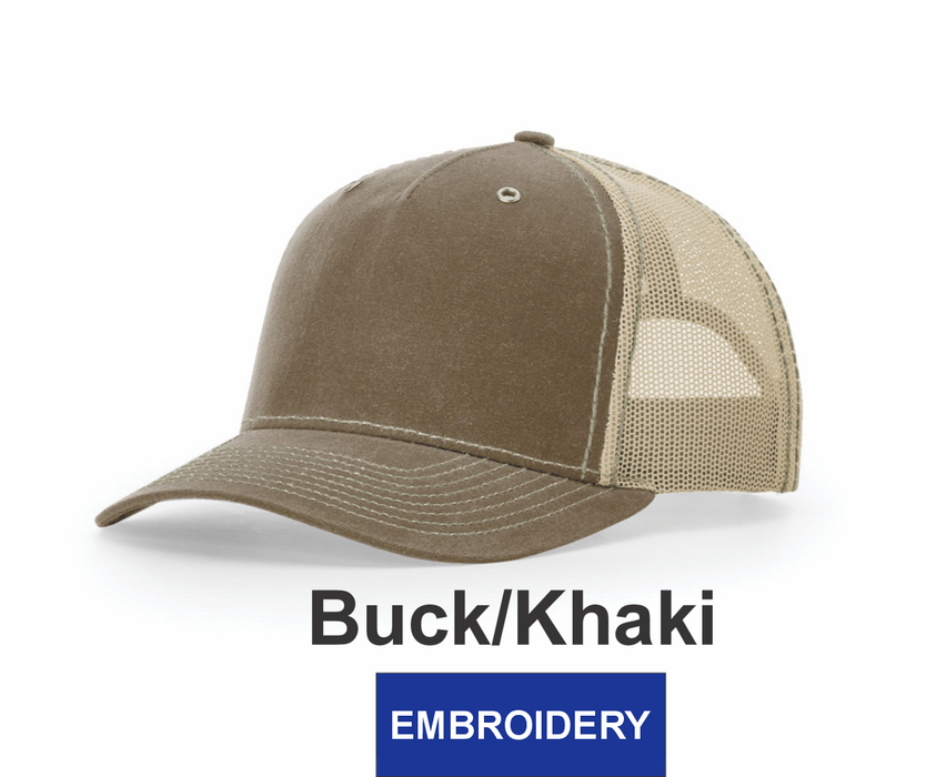 Richardson Hawthorne 5-Panel Water Repellent Snapback Hat - w/ Embroidery (112WH) - 6 Colors Available
