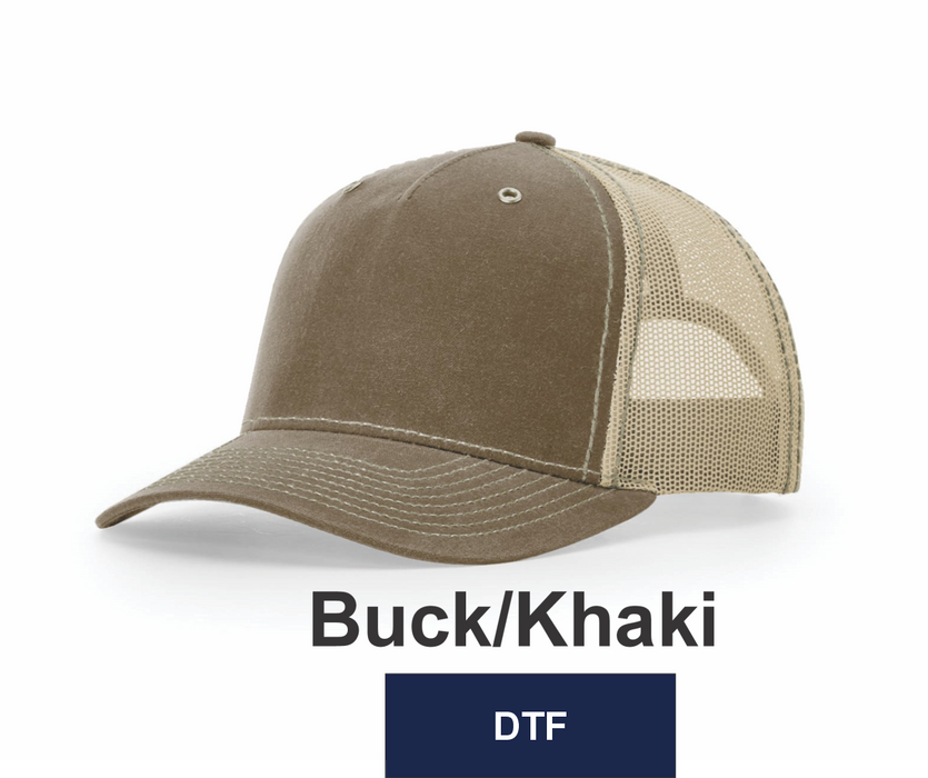 Richardson Hawthorne 5-Panel Water Repellent Snapback Hat - w/ DTF (112WH) - 6 Colors Available