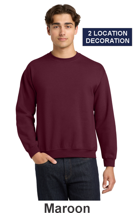 Gildan® Heavy Blend™ Crewneck Sweatshirt- w/ 2 Location (18000) - 41 Colors Available