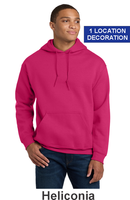 Gildan Heavy 50/50 Hooded Sweatshirt - w/ 1 LOC - 47 Colors Available