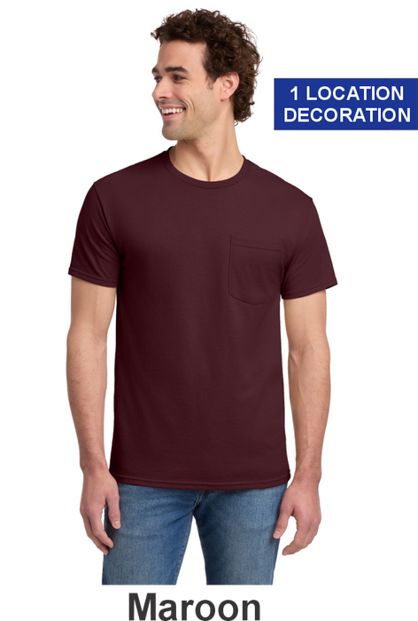 Jerzees® Dri-Power® 50/50 Cotton/Poly Pocket T-Shirt - w/ 1 Location Print (29MP) - 14 Colors Available