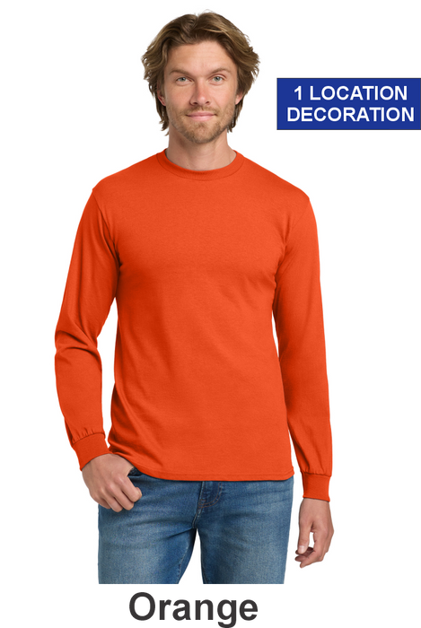 Gildan® Heavy Cotton™ 100% Cotton Long Sleeve T-Shirt - w/ 1 Location (5400) - 25 Colors Available