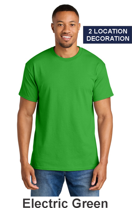 Gildan DryBlend 50/50 Short Sleeve Tee - w/ 2 Location Print (8000) - 27 Colors Available