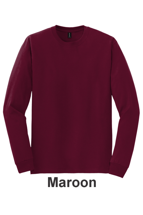 Gildan 50/50 Long Sleeve Tee - w/ 1 Location Print (8400) - 15 Colors Available