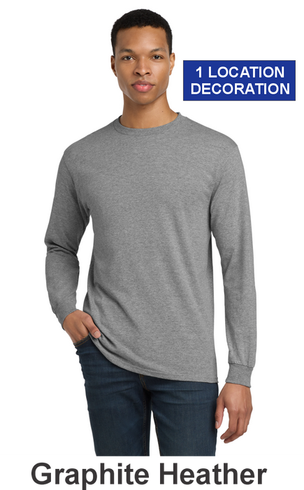 Gildan 50/50 Long Sleeve Tee - w/ 1 Location Print (8400) - 15 Colors Available