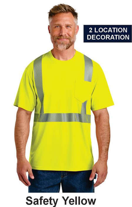 CornerStone® ANSI 107 Class 2 Segmented Tape Tee w/ 2 Location Print (CS204) - 2 Colors Available