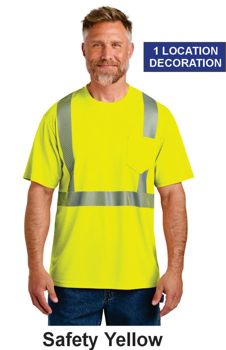 CornerStone® ANSI 107 Class 2 Segmented Tape Tee w/ 1 Location Print (CS204) - 2 Colors Available