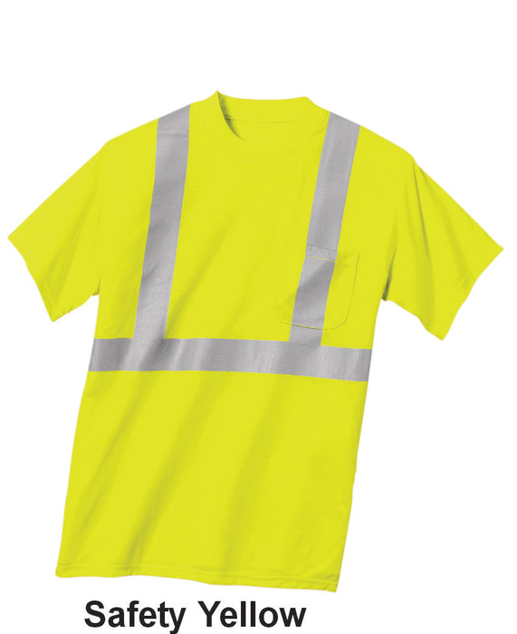 CornerStone® ANSI 107 Class 2 Safety T-Shirt w/ 2 Location Print (CS401) - 2 Colors Available