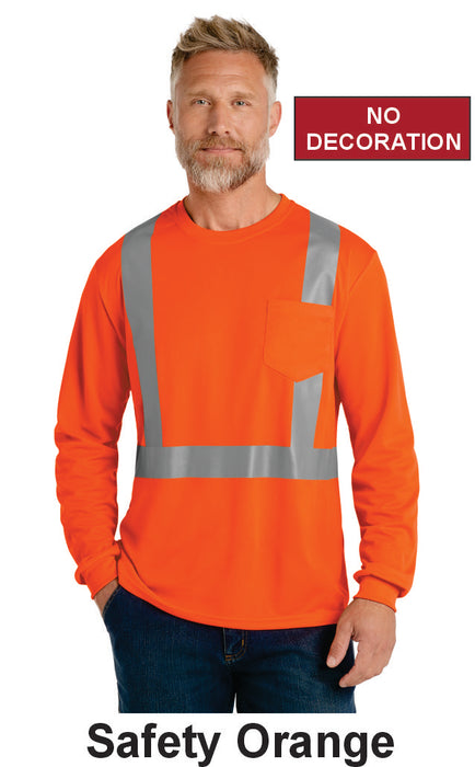 CornerStone® ANSI 107 Class 2 Mesh Long Sleeve Tee w/ No Print (CS201) - 2 Colors Available