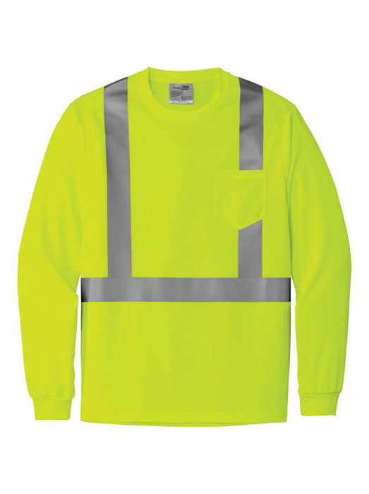 CornerStone® ANSI 107 Class 2 Mesh Long Sleeve Tee w/ 2 Location (CS201) - 2 Colors Available