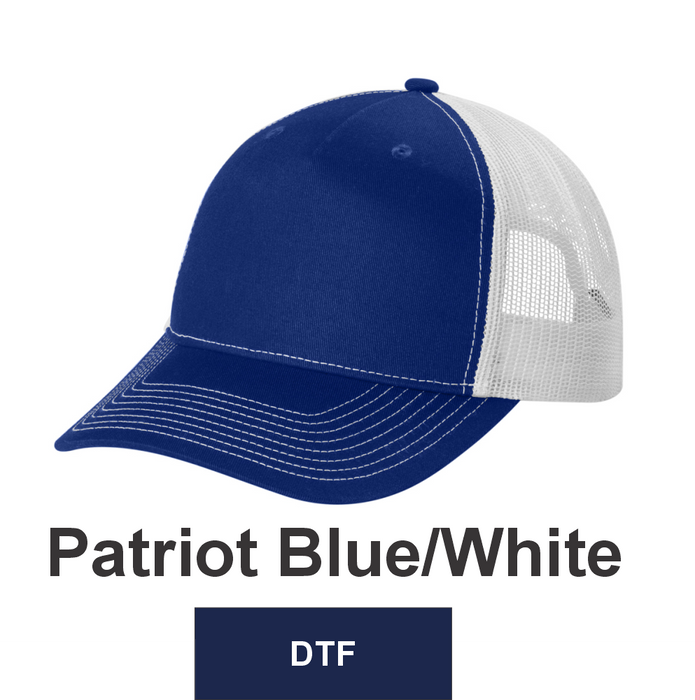 Port Authority Snapback 5-Panel Trucker Cap w/ DTF (C405) - 8 Colors Available