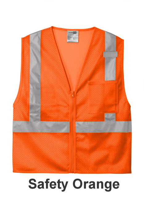 CornerStone® ANSI 107 Class 2 Mesh Zippered Vest w/ No Print (CSV102) - 2 Colors Available