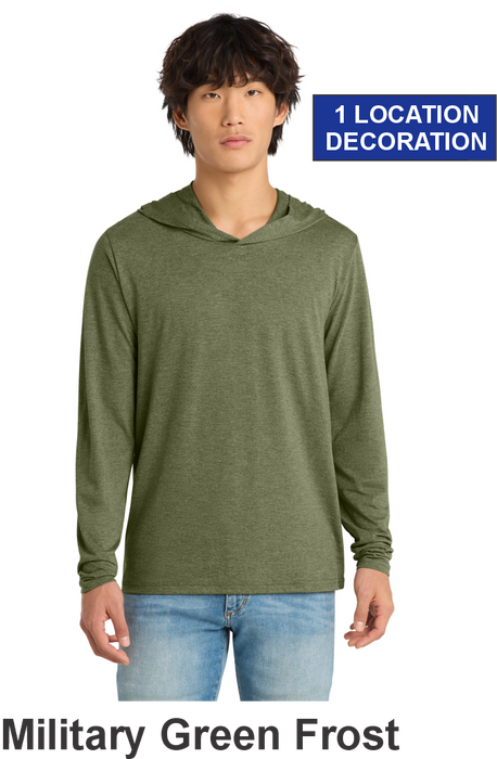 District® Perfect Tri® Long Sleeve Hoodie - w/ 1 Location Print (DM139) - 10 Colors Available