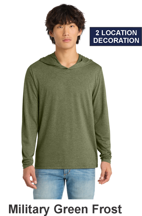 District® Perfect Tri® Long Sleeve Hoodie - w/ 2 Location Print (DM139) - 10 Colors Available