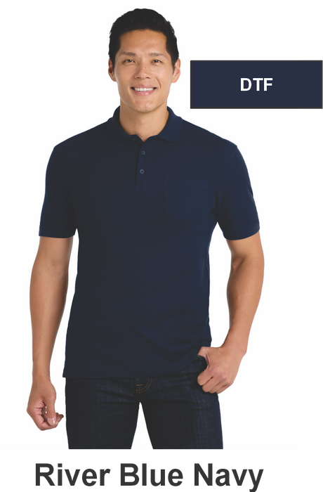 Port Authority® Core Classic Pique Pocket Polo w/ DTF (K100P) - 5 Colors Available