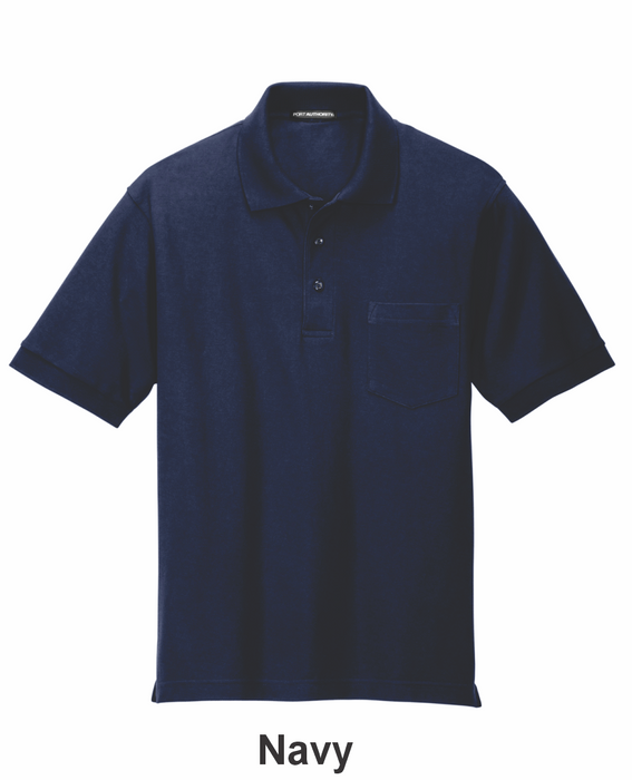 Port Authority® Silk Touch™ Polo with Pocket w/ Embroidery (K500P) - 9 Colors Available