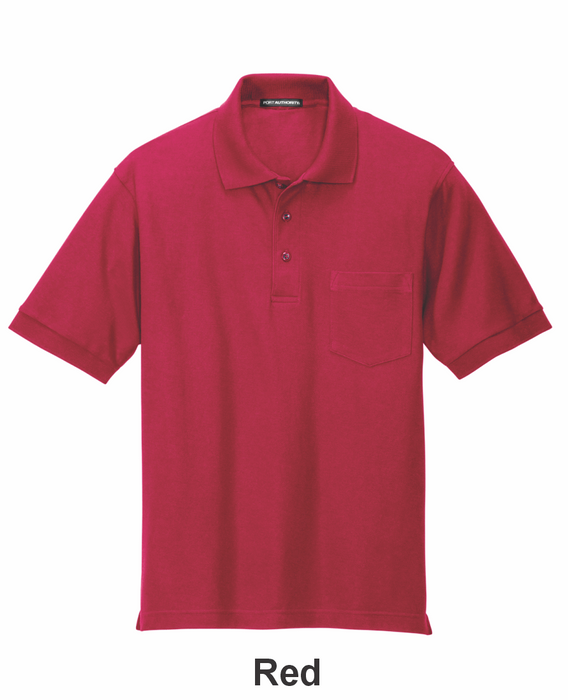 Port Authority® Silk Touch™ Polo with Pocket w/ DTF (K500P) - 9 Colors Available