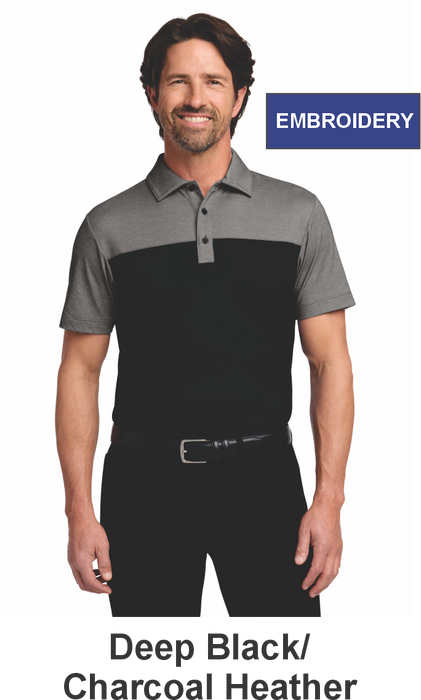 Port Authority® Fine Pique Blend Blocked Polo w/ Embroidery (K831) - 3 Colors Available