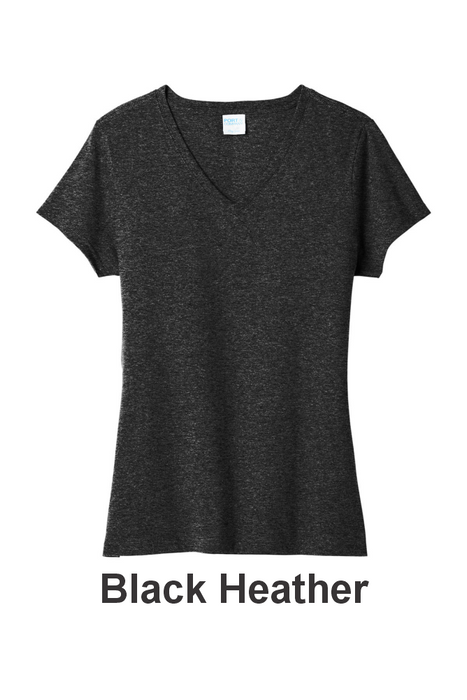 Port & Co™ Women's Tri-Blend V-Neck Tee w/ 1 Location (LPC330V) - 9 Colors Available