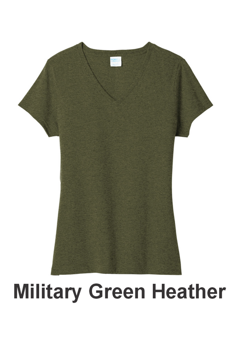 Port & Co™ Women's Tri-Blend V-Neck Tee w/ 1 Location (LPC330V) - 9 Colors Available