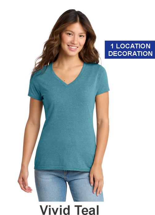 Port & Co™ Women's Tri-Blend V-Neck Tee w/ 1 Location (LPC330V) - 9 Colors Available