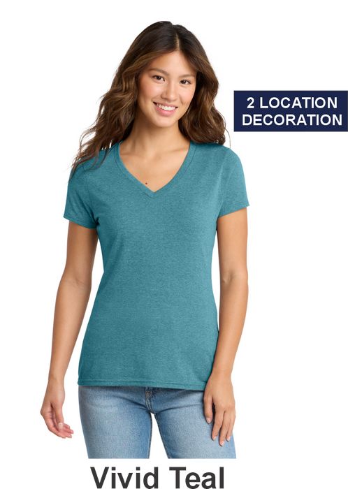 Port & Co™ Women's Tri-Blend V-Neck Tee w/ 2 Location (LPC330V) - 9 Colors Available