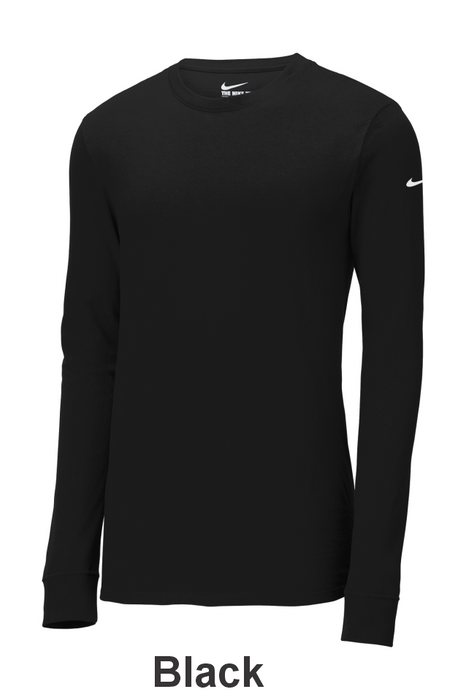 Nike Dri-FIT Cotton/Poly Long Sleeve Tee - w/ 1 Location Print (NKBQ5230) - 6 Colors Available