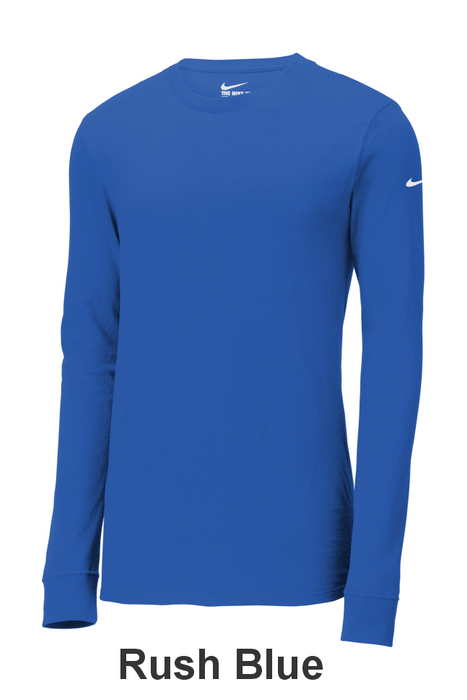 Nike Dri-FIT Cotton/Poly Long Sleeve Tee - w/ 1 Location Print (NKBQ5230) - 6 Colors Available