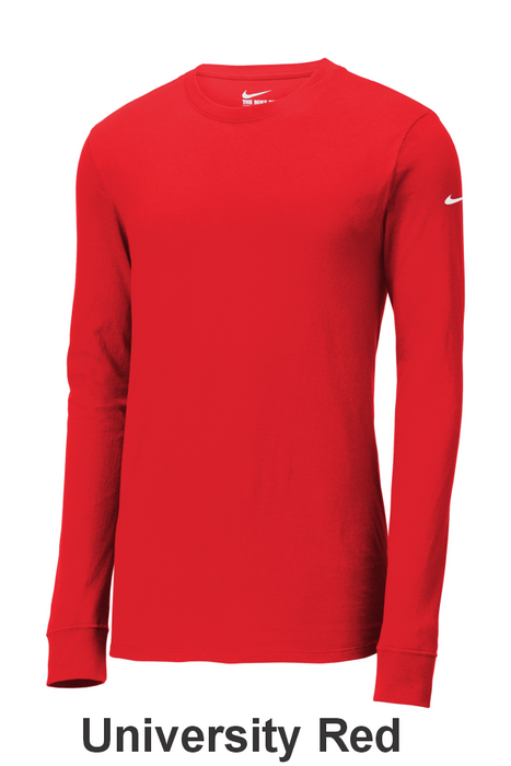 Nike Dri-FIT Cotton/Poly Long Sleeve Tee - w/ 1 Location Print (NKBQ5230) - 6 Colors Available