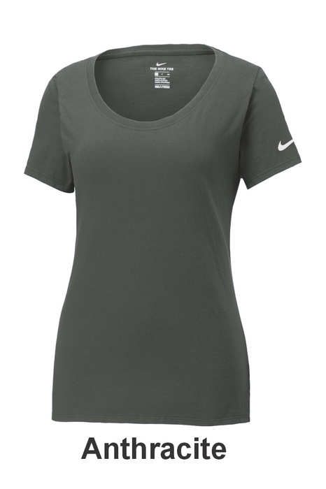 Nike Women's Dri-FIT Cotton/Poly Scoop Neck Tee w/ 2 Location Print (NKBQ5234) - 6 Colors Available