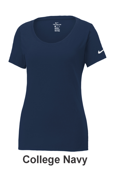 Nike Women's Dri-FIT Cotton/Poly Scoop Neck Tee w/ 2 Location Print (NKBQ5234) - 6 Colors Available