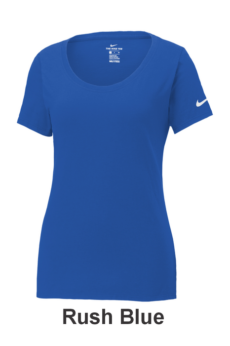 Nike Women's Dri-FIT Cotton/Poly Scoop Neck Tee w/ 2 Location Print (NKBQ5234) - 6 Colors Available