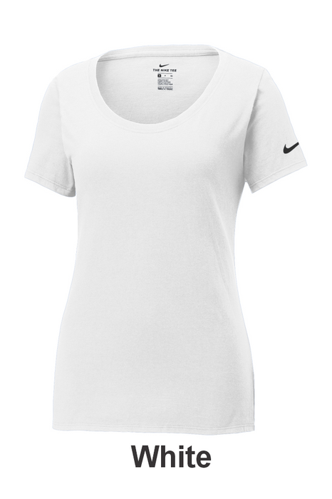 Nike Women's Dri-FIT Cotton/Poly Scoop Neck Tee w/ 2 Location Print (NKBQ5234) - 6 Colors Available