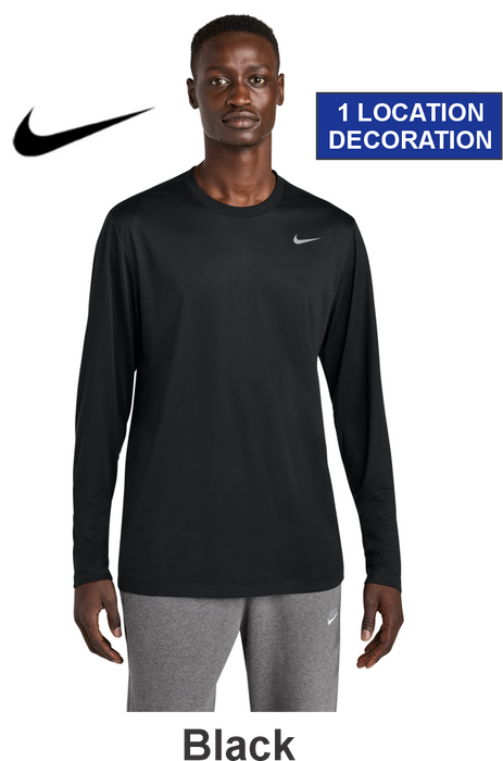 Nike Team Legend Long Sleeve Tee - w/ 1 Location Print (NKHQ4550) - 4 Colors Available
