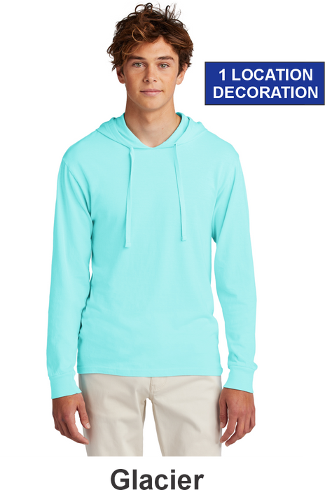 Port & Co™ Beach Wash® Garment-Dyed Pullover Hooded Tee- w/ 1 Location Print Print (PC099H) -7 Colors Available